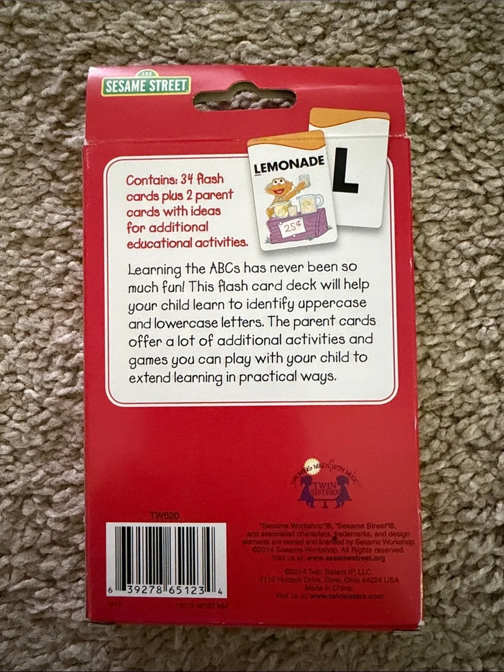 Sesame Street Red Box ABCs Flash Cards with Orange Nose